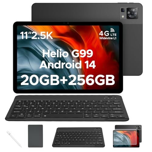 DOOGEE T35 Tablet mit Tastatur und Stift Android 14 Tablet 11 Zoll Helio G99 Tablet PC, 20GB RAM+256GB ROM(2TB TF),8580mAh / 33W, 20MP, 2560x1600 FHD+ Gaming Tablet LTE Drawing Tablet mit SIM Karte von DOOGEE