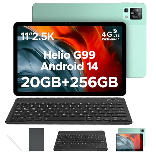 DOOGEE T35 Tablet mit Tastatur und Stift Android 14 Tablet 11 Zoll Helio G99 Tablet PC, 20GB RAM+256GB ROM(2TB TF),8580mAh / 33W, 20MP, 2560x1600 FHD+ Gaming Tablet LTE Drawing Tablet mit SIM Karte von DOOGEE