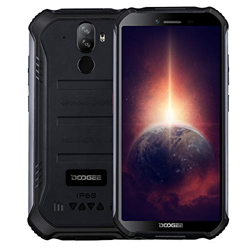 Outdoor Smartphone DOOGEE S40 PRO【4GB RAM 64GB ROM】, Android 10 IP68 Robustes Handy Ohne Vertrag, Helio A25 Octa Core, 5,45’’ Gorilla-Glasbildschirm, 13MP Dreifachkamera, NFC-Fingerabdruck Schwarz von DOOGEE