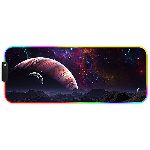 DORRISO RGB Große Gaming Mauspad 800x300x3 mm Schreibtischunterlage XL Mousepad Wasserdicht Anti Rutsch Matte für Computer PC Professionelle Gamer Gaming Mouse Mat Sternenklarer Himmel von DORRISO