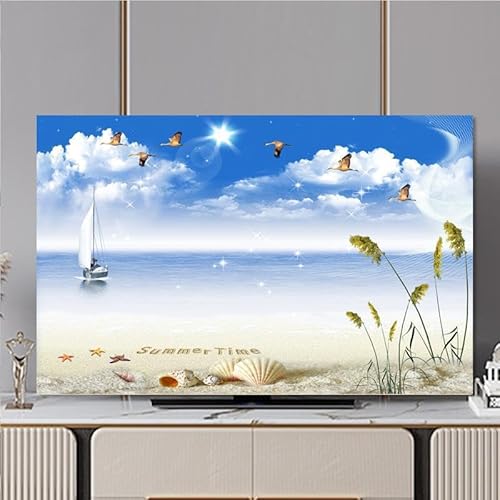 DOTBUY-SHOP TV-Staubschutz, TV-Abdeckung Staubschutzhülle, Hülle Bezug für Fernsehen Schutzhülle 32-80 Zoll, Universal Fernseher Schutzhülle (Schilf,37-39 inch) von DOTBUY-SHOP