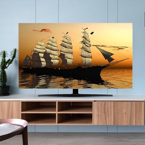 DOTBUY-SHOP TV-Staubschutz, TV-Abdeckung Staubschutzhülle, Hülle Bezug für Fernsehen Schutzhülle 32-80 Zoll, Universal Fernseher Schutzhülle (Sonnenuntergang,70 inch) von DOTBUY-SHOP