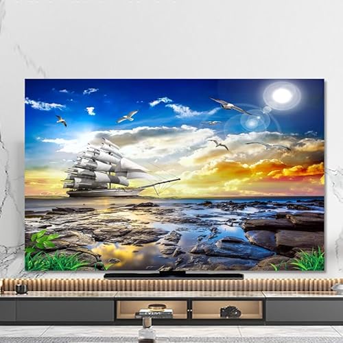 DOTBUY-SHOP TV-Staubschutz, TV-Abdeckung Staubschutzhülle, Hülle Bezug für Fernsehen Schutzhülle 32-80 Zoll, Universal Fernseher Schutzhülle (weiße Wolke,49-52 inch) von DOTBUY-SHOP