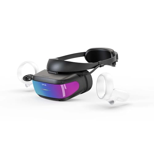 DPVR E4 VR-Headsets, PCVR-Headset mit Controller, Virtual-Reality-Headset für PC-Spiele, Unterstützung von SteamVR-Spielen (Schwarz) von DPVR