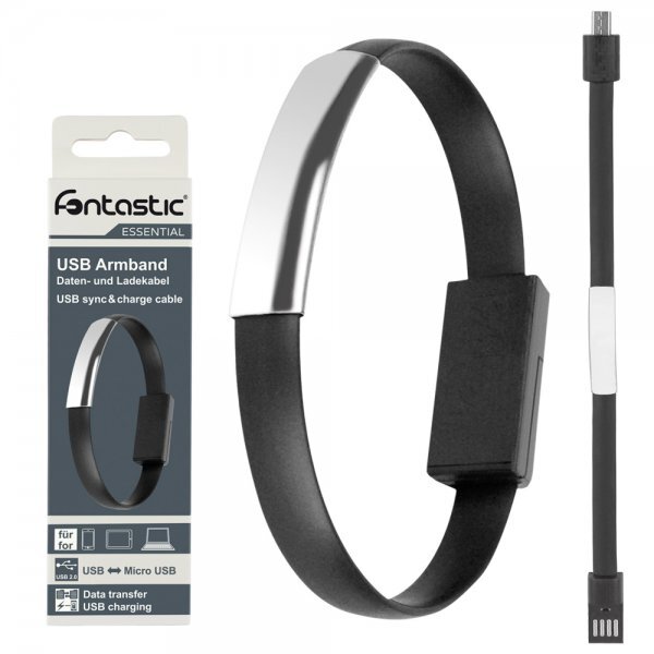 Essential Armband Datenkabel MicroUSB 20cm schwarz von DParts