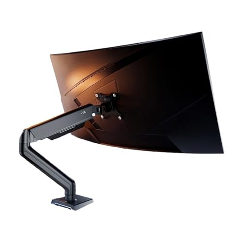 Monitor Halterung ﻿ 17"-32" Einzelmonitor-Armhalterung, Monitor-Tischständer aus Aluminium, Gelenkarm mit mechanischer Feder hält bis zu 19,8 Pfund, C-Klemme und Durchführungstülle Monitor Arm ﻿ von DQERHSHOZ