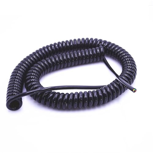 DQZRTUECA Feder-Teleskopdraht, 4-adriges Feder-Teleskop-Dehnbares Verlängerungsdraht-Draht-Spiralkabel 24 AWG 0,2 mm / 20 AWG 0,5 mm / 17 AWG 1,0 mm / 14 AWG 2,0 mm(20AWG0.5MM 1.2 Meters) von DQZRTUECA