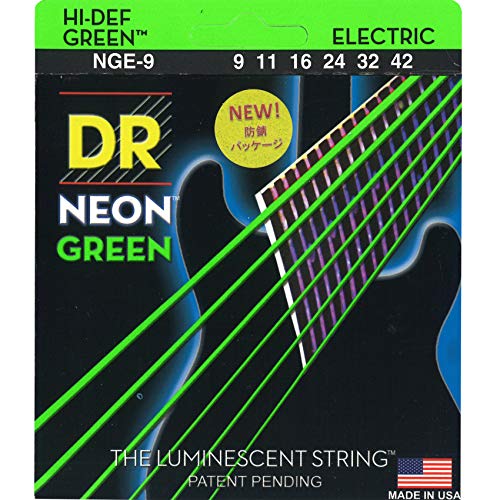 DR E NEON NGE- 9 HiDef Lite Saite grün von DR Strings