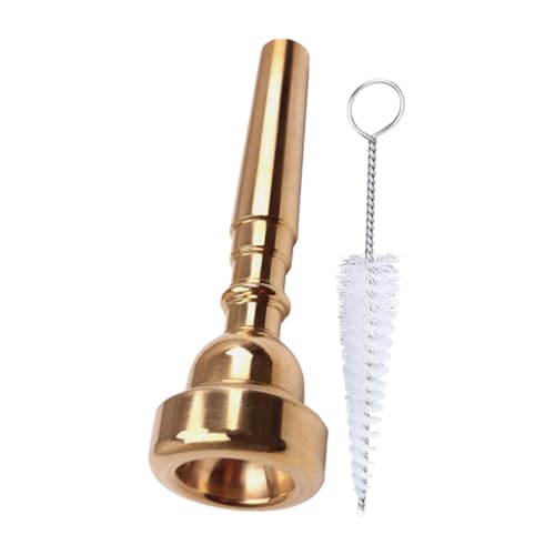 DRESSOOS 1 Satz Trompetenmundstück-set Megaphon Horn Reinigungsinstrument Trompetenkoffer Autohupe Bootshupe Bausatz -trompete Euphonium Hörner Schnarchmundstück Golden Kupfer von DRESSOOS