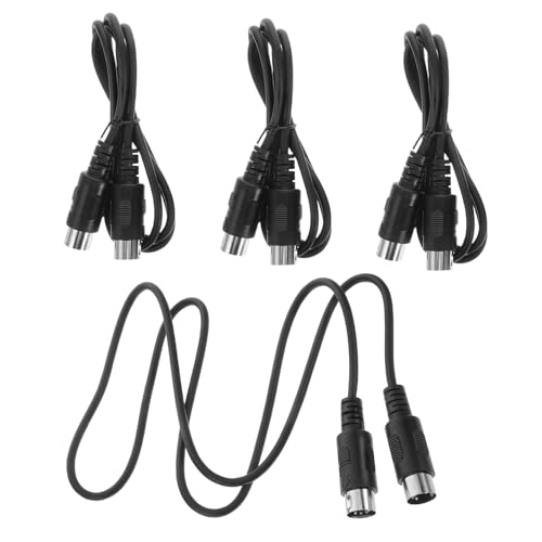 DRESSOOS 4 Stück 5 Fünfpoliges Kabel Musikkabel Bass-Tasten Ventilknöpfe MIDI Verbindungskabel Synthesizer Kabel MIDI-Kabel für Instrumente Professionelle Instrumentenkabel Kunststoff Black von DRESSOOS