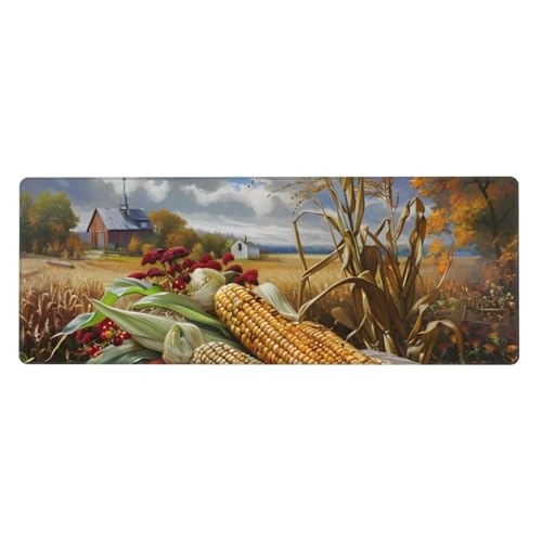 The Harvest Fruit Große Gummi-Tastatur-Pad, rutschfeste und verschleißfeste Matte für Büro, Gaming, Lernen, Schreibtischmatte, Mauspad, 30 x 80 cm von DRGFCXE