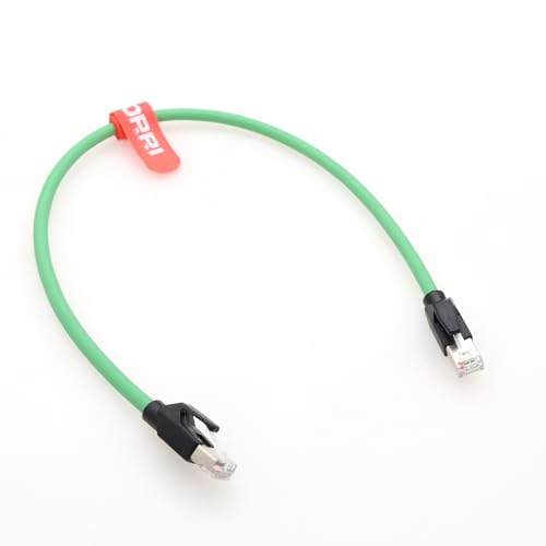 DRRI RJ45-Patchkabel, doppelt geschirmt, geflochten, Cat6, UTP, Gigabit, hochflexibel, Profinet-Servo-Ethernet-Kabel für industrielle Switches (gerades RJ45, Grün, 1 m) von DRRI