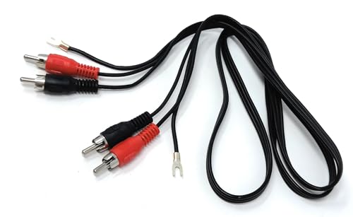 DRUT 1,2 m Cinch-auf-Cinch-Doppel-Phono-Audiokabel mit Erdungskabel für Plattenspieler-Mixer, 1,2 m von DRUT