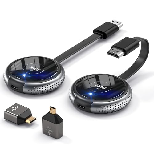 Wireless HDMI, DRYMOKINI HDMI Wireless Transmitter and Receiver 165FT HD Funk HDMI Funkübertragung, 5G HDMI Kabellos Übertragen für Streaming Medien von Laptop/Kamera/PS5 zu TV/Projektor/Monitor von DRYMOKINI