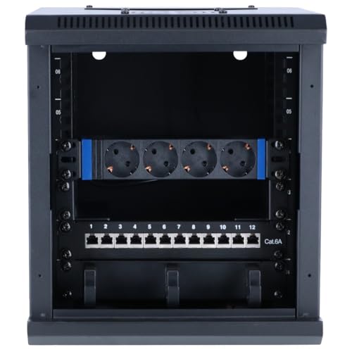 DSIT 10 Zoll Set: 6HE Netzwerkschrank zur Wandmontage – Rackschienen – Steckdosenleiste – Kabelführungsleiste – CAT6A STP Patchpanel DSIT 10 Zoll Set: 6HE Netzwerkschrank zur Wandmontage – Rackschienen – Steckdosenleiste – Kabelführungsleiste – CAT6A STP Patchpanel von DSIT