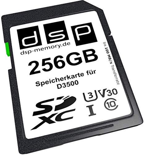 DSP Memory 256GB Professional V30 Speicherkarte für D3500 Digitalkamera von DSP Memory