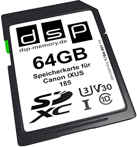 DSP Memory 64GB Professional V30 Speicherkarte für Canon IXUS 185 Digitalkamera von DSP Memory