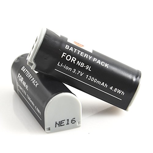 DSTE NB-9L (2-Pack) Ersatz Batterie Akku Kompatibel für Canon PowerShot ELPH 510 520 530 HS PowerShot N N2 PowerShot SD4500 is IXUS 1000 1100 HS IXY 1 IXY 3 IXY 50S Kamera von DSTE DE