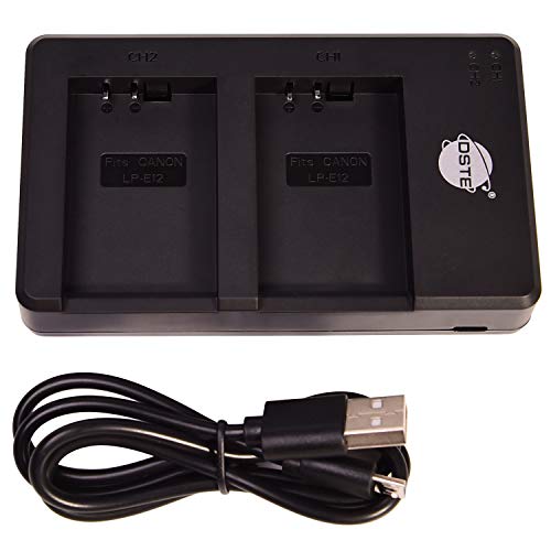 DSTE USB Dual Akkuladegerät Kompatibel mit Canon LP-E12 Batterie als LC-E12E - Versorgung über Micro-USB zu USB-A 2.0-Ladekabel von DSTE DE