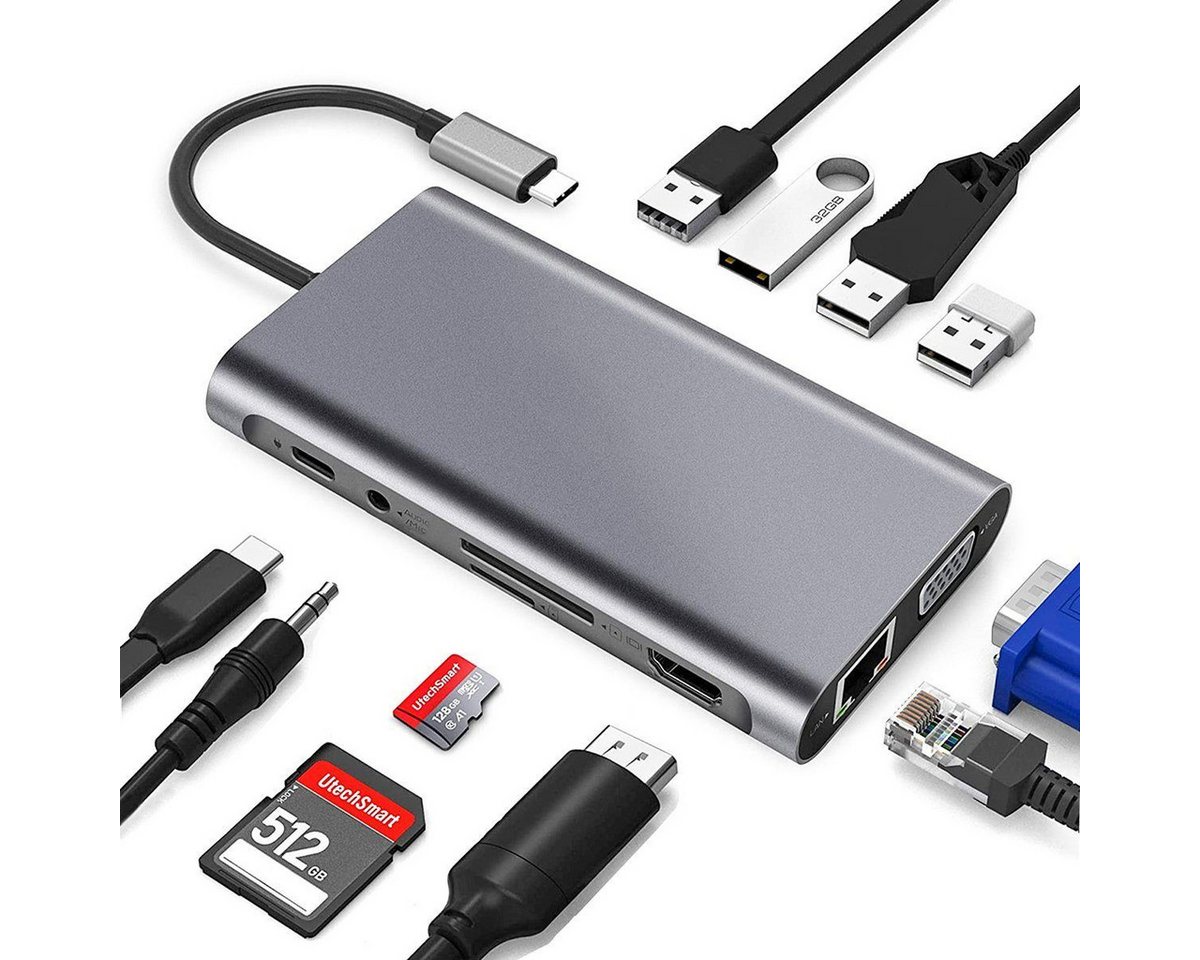 DTC GmbH 11-in-1 USB-C Docking Hub, PowerExpand Adapter, Adapter, USB-Adapter USB-Adapter USB-C zu 1 x USB 3.0 von DTC GmbH