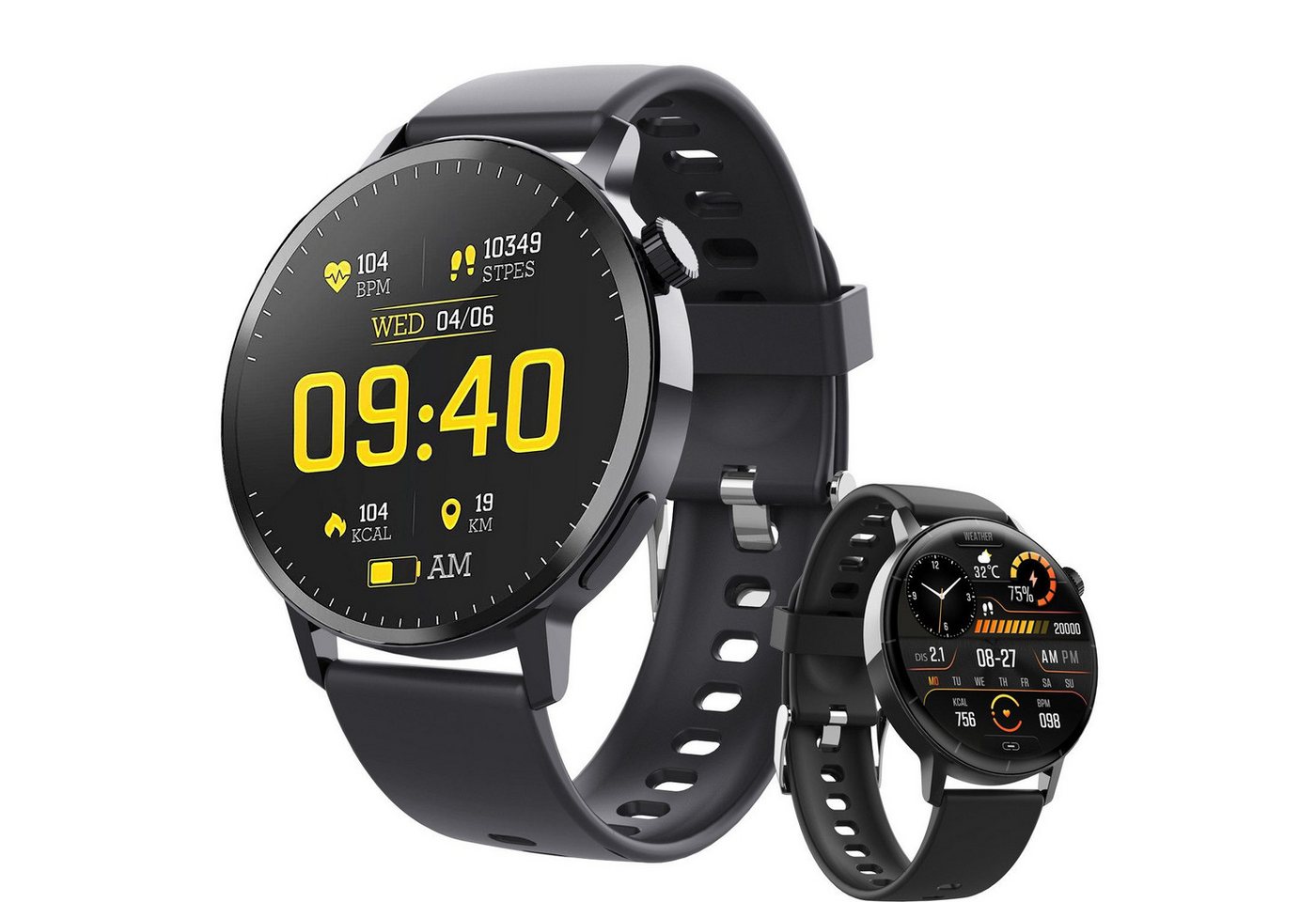 DTC GmbH Smartwatch (1,43 HD Voll Touchscreen  Zoll), IP67 Wasserdicht Fitness Tracker mit Schrittzähler Pulsuhr Blutzucker, Sauerstoff Messgerät,Schlaf-Monitor,100+ Sportmodi Outdoor Tracker" von DTC GmbH