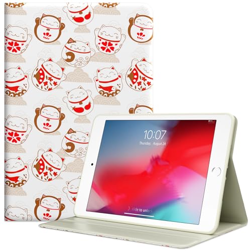 DTTO Schutzhülle für iPad Mini 5. Generation, schmaler Frontständer, weiche TPU-Rückseite, passend für iPad Mini 5 7,9 Zoll 2019, automatische Wake/Sleep, Fortune Cat von DTTO