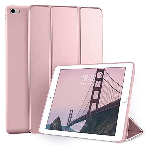 DTTO Smart Cover für Apple iPad Air2, 24,6 cm (9,7 Zoll), ultradünn, leicht, mit Standfunktion, flexible weiche TPU-Rückabdeckung Air 2,94 (9, automatische Sleep/Wake-Funktion, Rotgold von DTTO