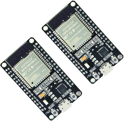 DUBEUYEW ESP32 ESP-32S WLAN WiFi Development Board, NodeMCU Modul 2.4 GHz WLAN WiFi + Bluetooth Dual Modus Modul Mikrocontroller, Antennenmodul ESP-WROOM-32 Chip mit Ultra Low Power (2 Stück) von DUBEUYEW