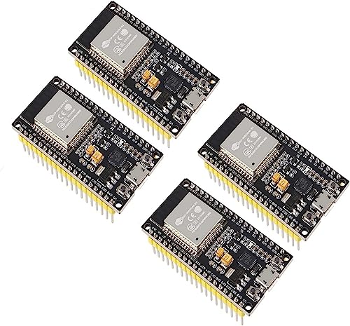 DUBEUYEW Entwicklungsboard 2,4 GHz Dual Core WLAN WiFi + Bluetooth 2-in-1 Mikrocontroller ESP-WROOM-32 Chip 2102 38 Pins für ESP32 für Arduino (38PIN, 4PCS) von DUBEUYEW