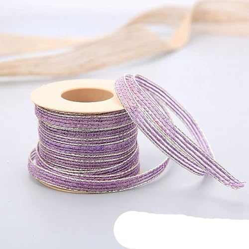 Geschenkverpackung Polyesterband, 10 m/Rolle Vintage Jute Sackleinen Sackleinenband mit Spitze Hochzeit Party Weihnachtsdekoration DIY Handwerk Geschenkbänder Verpackung Verpackung(Purple) von DUBTEDHOU