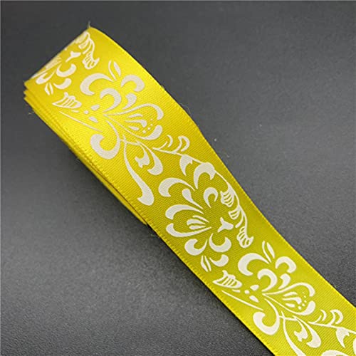 Geschenkverpackung Polyesterband, 5yards/lot 1'(25mm) Polyester Band Druck Blume Satin Band for Haar Bogen Party Weihnachten Hochzeit Dekoration(6) von DUBTEDHOU