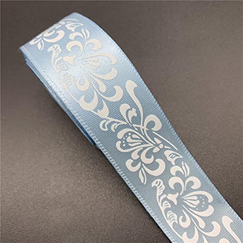 Geschenkverpackung Polyesterband, 5yards/lot 1'(25mm) Polyester Band Druck Blume Satin Band for Haar Bogen Party Weihnachten Hochzeit Dekoration(9) von DUBTEDHOU