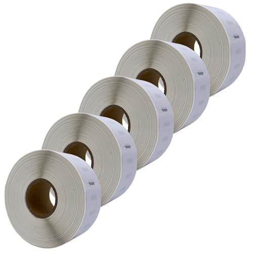 DULA Dymo-kompatible Etiketten – Ablösbar – Weiß – 11355- S0722550 – Multifunktionsetiketten – 5 Rollen – 19 x 51 mm – 500 Etiketten pro Rolle von DULA