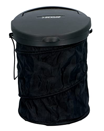 DUNLOP Car Waste Bin - faltbar - Ø 16 cm - mit Deckel - für das Armaturenbrett oder den Boden von DUNLOP