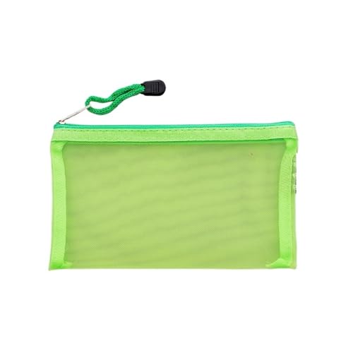 Dokumententasche Casual Reise Einfache Kosmetik Tasche Zipper Große Kapazität Schreibwaren Tasche Tragbare Make-Up Transparent Fall Organizer Kulturbeutel(Green) von DUNSBY