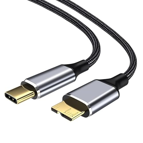 DUOBAGMA USB C zu Micro B Kabel Festplatte Kabel Geflochten USB 3.0 Typ C Stecker auf Micro B Stecker für MacBook Toshiba Canvio von DUOBAGMA