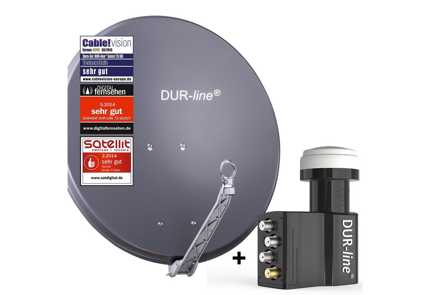 DUR-line DUR-line Select 75 A + UK 104 LNB - Einkabel Set Sat-Spiegel von DUR-line