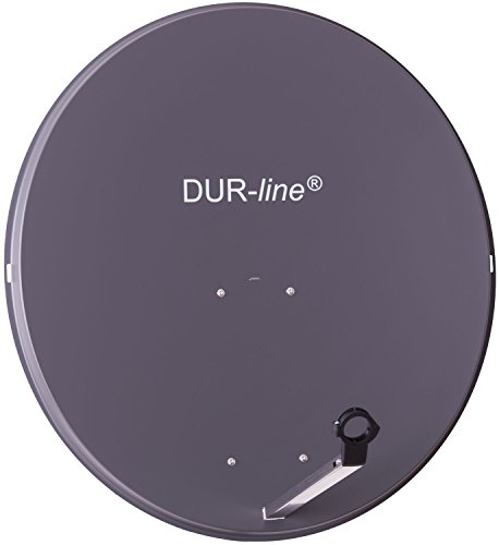 DUR-line MDA 90cm Anthrazit - Aluminium Satellitenschüssel mit LNB Feedhalterung - Sat Antenne Spiegel Anlage [Digital, Camping, Astra 19,2°, DVB-S/S2, Full HD, 4K, 3D] von DUR-line