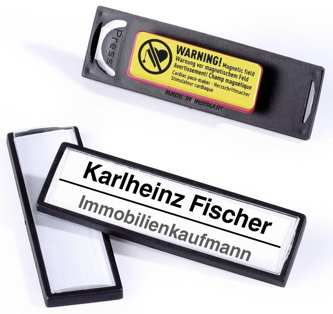 DURABLE Clip Card Namensschilder schwarz 6.7 cm x 1.7 cm von DURABLE