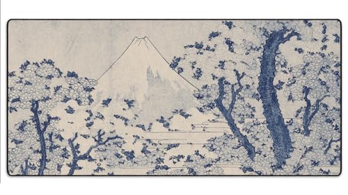 MPCO Mount Fuji with Cherry Trees in Bloom White/Blue Large Size Gaming WFH Mousepad Full Desk (Large (91.4 cm x 43.2 cm)) (AeroGlyde) von DURAGLYDE