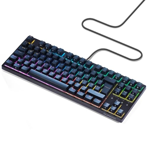 DURGOD Taurus K320 RGB TKL Mechanische Tastatur | 88 Tasten Tenkeyless | USB C Verkabelt | Doubleshot PBT Tastenkappen | UK Layout (Nebula RGB, Cherry Silent Red) von DURGOD