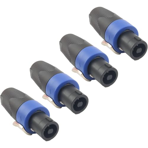 Lautsprecher-Adapter-Anschlüsse NL4FC Vierkern-Lautsprecher Professioneller Stecker Luftfahrtstecker kompatibel mit Neutrik Speakon NA4LJ, NA4LJX, NL4MP, NL4MPR, NL4FC, NL4FX, NL4 & NL2 Serie, NL2FC, von DUTTY