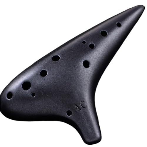 Verbessertes Mattblau/schwarzes 12-Loch-AC-gestimmtes Einsteiger-Profi-Ocarina-12-Loch-Alt-Performance-Instrument Professionelles Ocarina-Instrument(Black) von DVCSDE