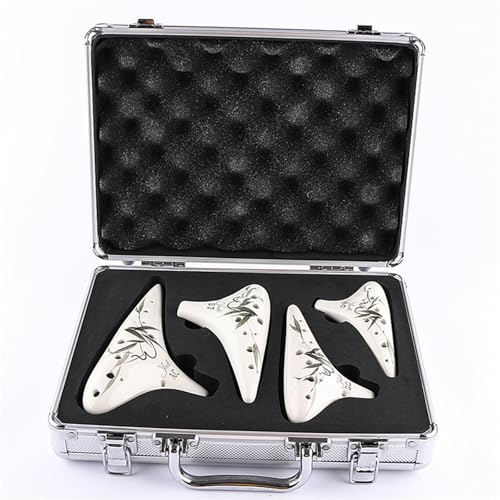 Vierteiliges Set 12-Loch Ocarina Smoked Crackle Handbemalt, Einschließlich AC SF SG SC Zwölf-Loch-Set Professionelles Ocarina-Instrument(Set 4) von DVCSDE