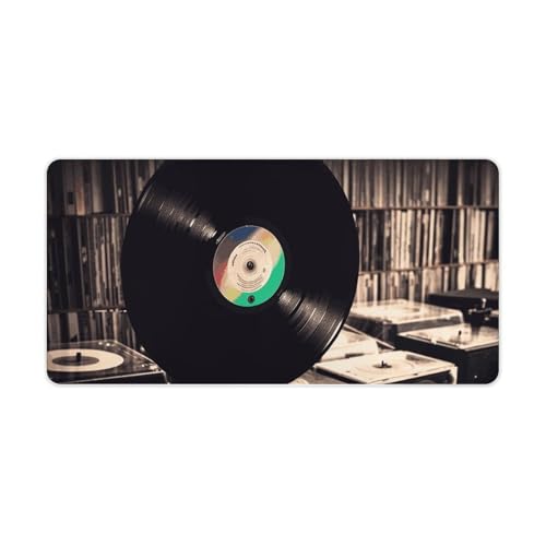 Vinyl-Schallplatten-Mauspad, rechteckiger Schreibtischschutz, bequeme Mauspads mit rutschfester Gummiunterseite, waschbar, Gaming-Mäuse, Computer-Mauspad für Büro und Zuhause von DWTJKMS