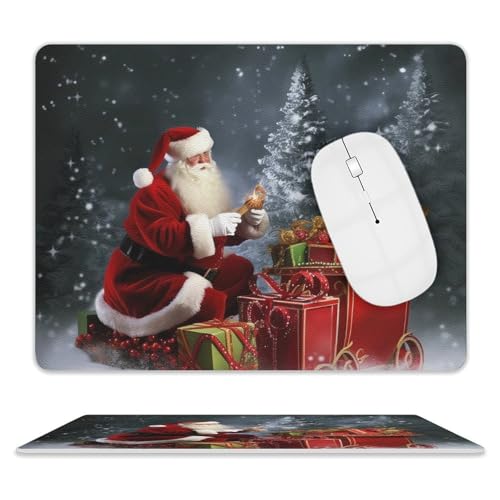 Mauspad mit Aufschrift "Merry Christmas", rechteckig, personalisiertes Muster, waschbares Leder-Mauspad für Männer und Frauen, rutschfest, Gaming-Mauspads für Computer, Büro, Laptop von DWVSFJM