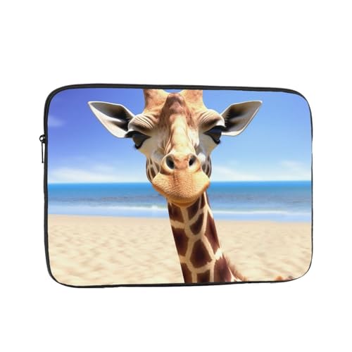 Laptop-Hülle mit Strand-Giraffe, 33 cm (13 Zoll), wasserdicht, stoßfest, Notebook-Tragetasche, leichte Computer-Skin-Tasche von DWVTFSM