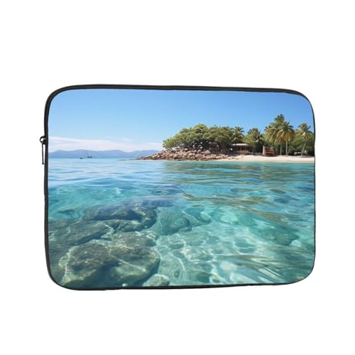 Laptoptasche mit Fiji Island und klarem Meer, 30,5 cm (12 Zoll), wasserdicht, stoßfest, Notebook-Tragetasche, leichte Computer-Skin-Tasche von DWVTFSM