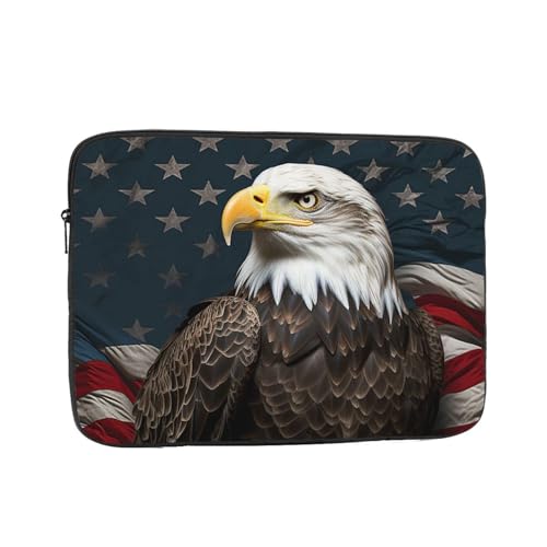 Laptoptasche mit amerikanischem Weißkopfseeadler, 25,4 cm (10 Zoll), wasserdicht, stoßfest, Notebook-Tragetasche, leichte Computer-Skin-Tasche von DWVTFSM