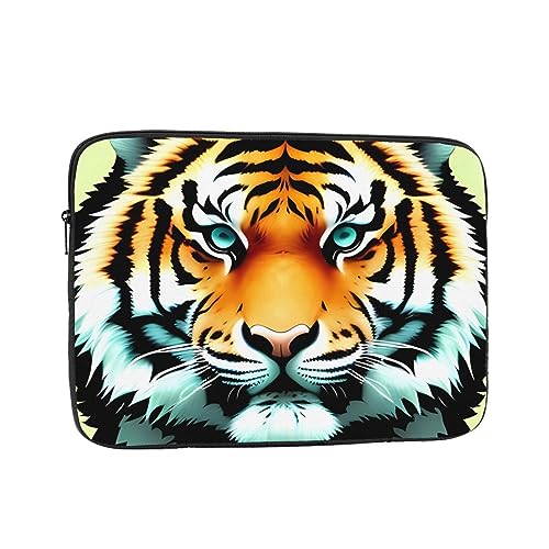 Little Fat Tiger Head Laptop-Hülle, 25,4 cm (10 Zoll), wasserdicht, stoßfest, Notebook-Tragetasche, leichte Computer-Skin-Tasche von DWVTFSM